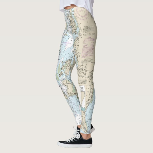 Point Judith Harbour Nautical Chart 13219 Leggings (Left)