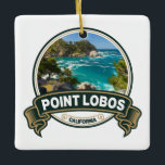 Point Lobos California Travel Badge<br><div class="desc">Point Lobos photorealistic design. The sea near Point Lobos is considered one of the best locations for scuba diving on the Monterey Peninsula and along the California coast.</div>