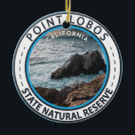 Point Lobos State Natural Reserve California Badge Ceramic Tree Decoration<br><div class="desc">Point Lobos photorealistic design. The sea near Point Lobos is considered one of the best locations for scuba diving on the Monterey Peninsula and along the California coast.</div>
