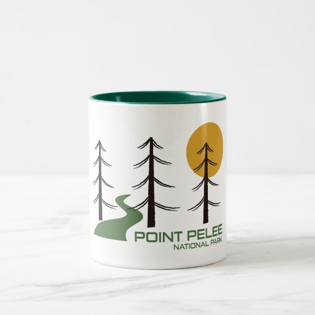 Point Pelee National Park Trail Two-Tone Coffee Mug (Center)