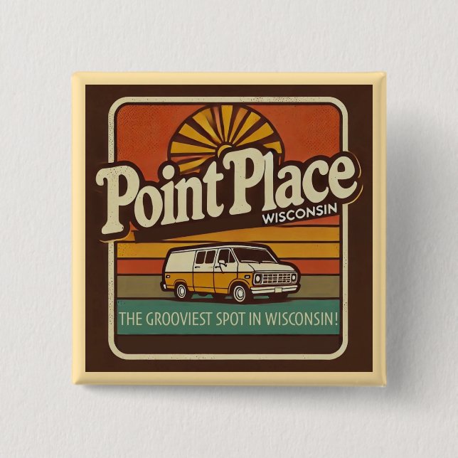 Point Place Wisconsin 15 Cm Square Badge (Front)