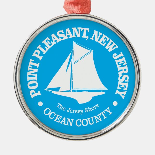 Point Pleasant NJ (sloop) Metal Tree Decoration (Front)