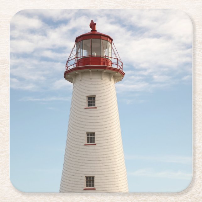 Point Prim Lighthouse Square Paper Coaster (Front)