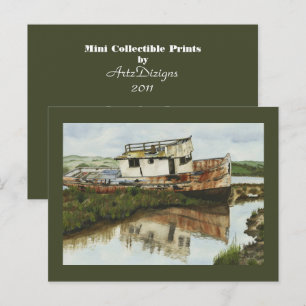 Point Reyes Boat - Mini Collectable Prints Postcard