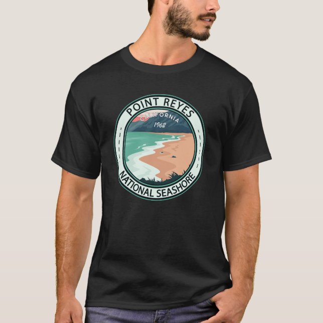 Point Reyes National Seashore California Badge T-Shirt (Front)
