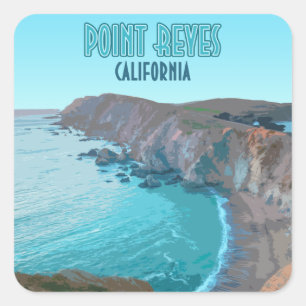 Point Reyes National Seashore California Vintage Square Sticker