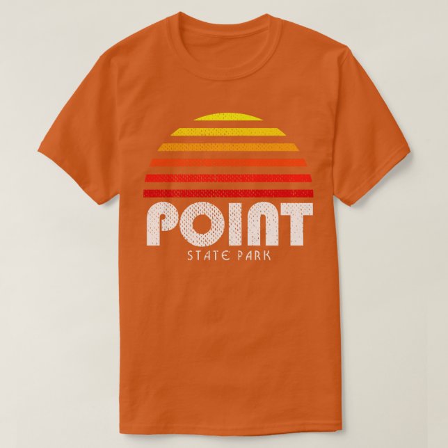 Point State Park Pittsburgh Retro Sunset T-Shirt (Design Front)