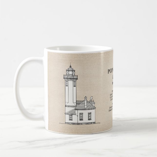 Point Wilson Lighthouse - Washington - SBD Coffee Mug (Left)