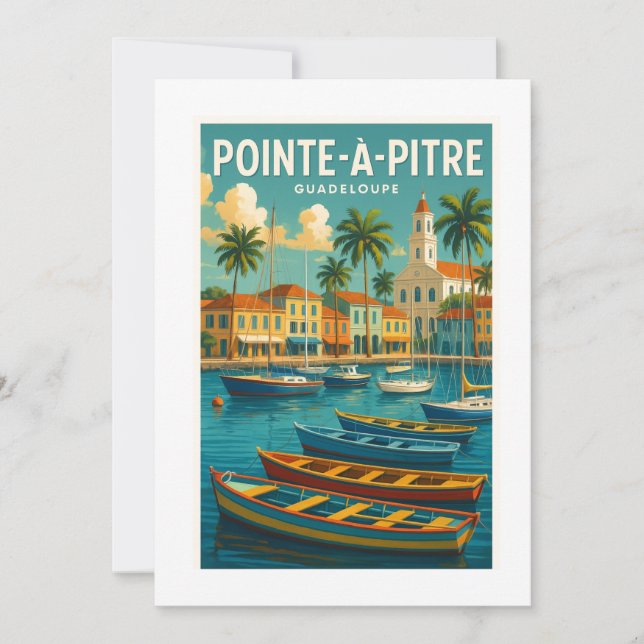 Pointe-à-Pitre Invitation – Guadeloupe Vintage Car (Front)