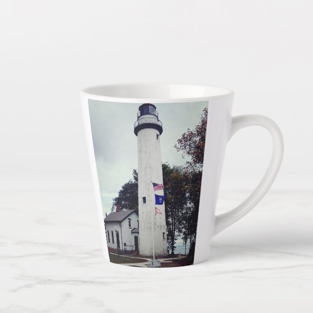 Pointe Aux Barques Lighthouse on a coffee mug (Right)
