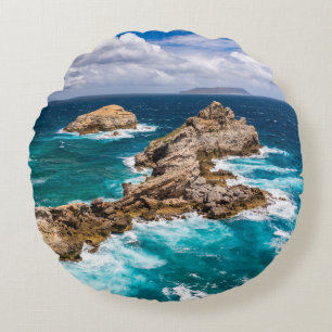 Pointe des Chateaux, Grande-Terre, Guadeloupe #2 R Round Cushion
