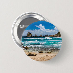 Pointe des Chateaux, Grande-Terre, Guadeloupe 6 Cm Round Badge