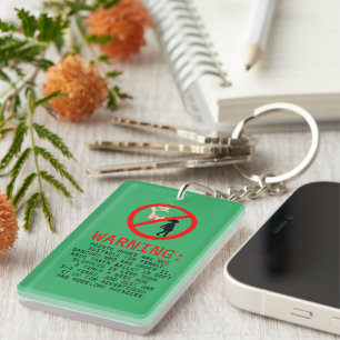 Pointe Shoes Warning Sea Green Personalised Key Ring