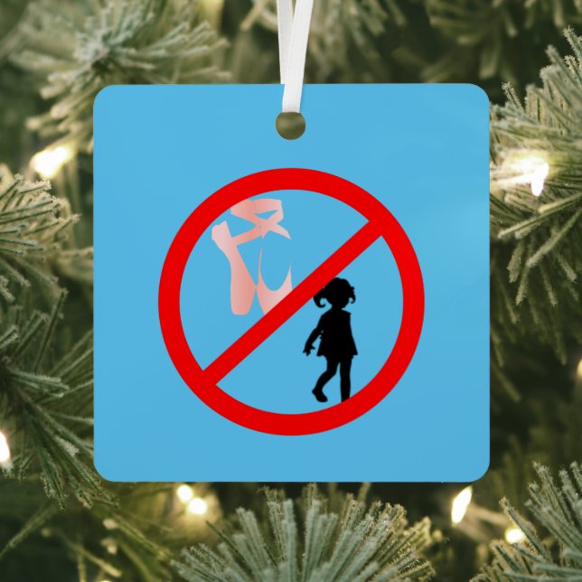 Pointe Shoes Warning Sky Blue Metal Tree Decoration (Insitu)