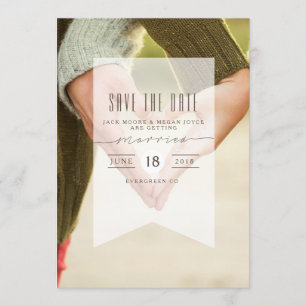 Pointed Banner Overlay Save The Date Photo