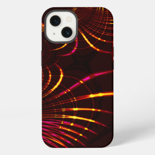 Pointed brownish curves from pink to fire colour iPhone 13 case