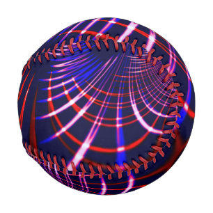 Pointed curves from blue to red and white. Lilac? Baseball