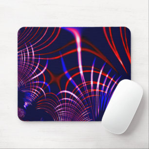 Pointed curves from blue to red, pink and white mouse pad