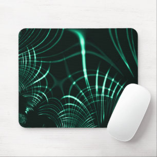 Pointed curves in mix of jungle green and neo mint mouse pad