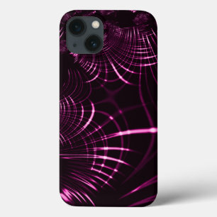 Pointed curves in pink colour and dark background iPhone 13 case