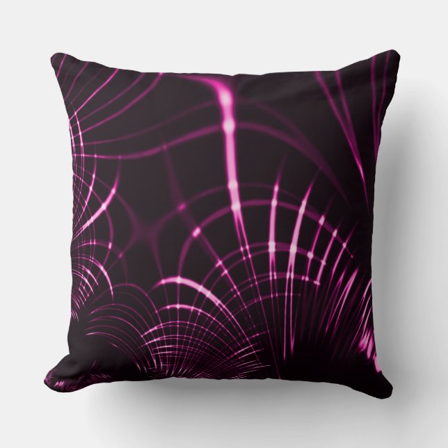 Pointed curves in pink colour and dark background cushion (Front)
