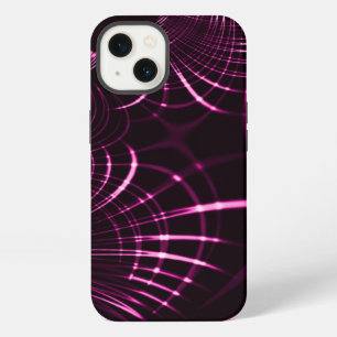 Pointed curves in pink colour and dark background iPhone 13 case