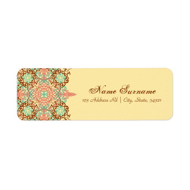 Pointed Intricate Arabesque, address labels (Front)