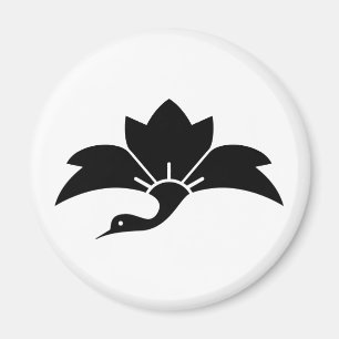 Pointed-leaf crane-shaped rhombic flower magnet