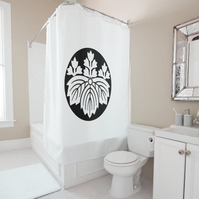 Pointed-leaf Paulownia with 53 blooms in rice cake Shower Curtain (In Situ)
