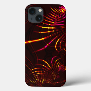 Pointed light brown curves from pink to fire colou iPhone 13 case