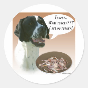 Pointer (black) Turkey Classic Round Sticker