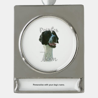 Pointer (blk) Mum 2 Silver Plated Banner Ornament