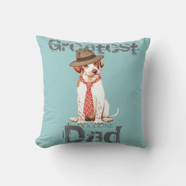 Pointer Dad Throw Pillow (Front)