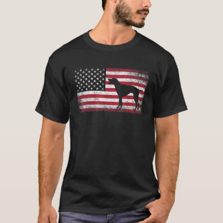 Pointer Dog 4th of July American Flag USA America  T-Shirt