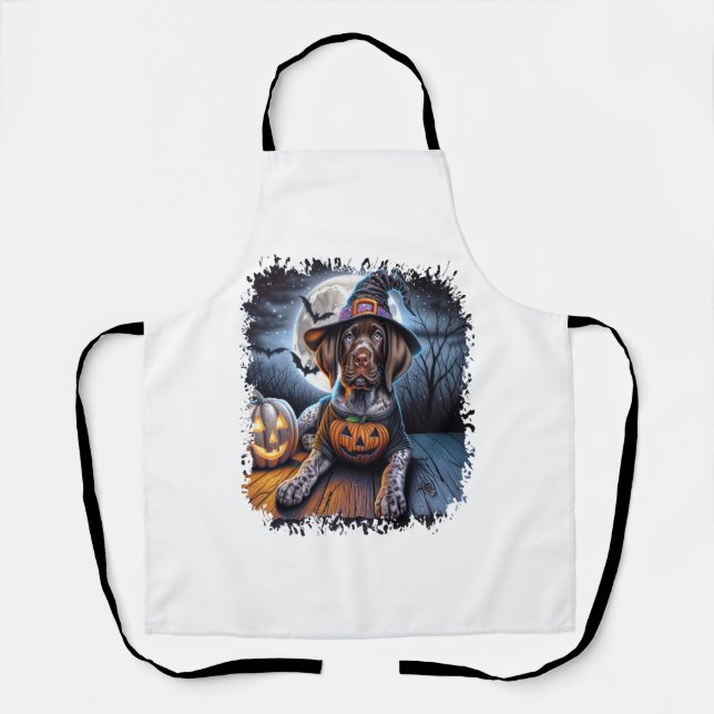 Pointer Dog Halloween Square Apron (Front)