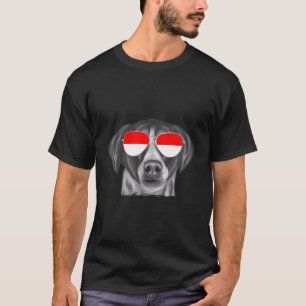Pointer Dog Indonesia Flag Sunglasses T-Shirt