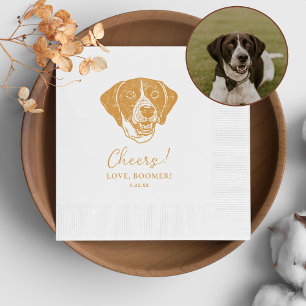 Pointer Dog Personalised Cheers Napkin