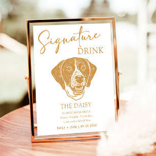 Pointer Dog Personalised Wedding Signature Drink Poster