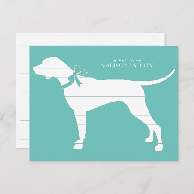 Pointer Dog Puppy English Setter Thank You Card (Front/Back)