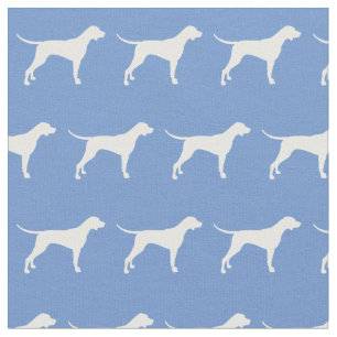 Pointer Dog Silhouette Pet Light Blue Fabric