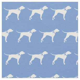 Pointer Dog Silhouette Pet Light Blue Fabric
