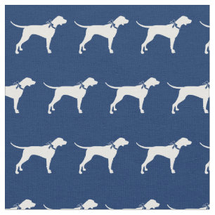 Pointer Dog Silhouette Pet Navy Blue Fabric