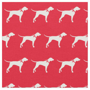 Pointer Dog Silhouette Pet Red Fabric