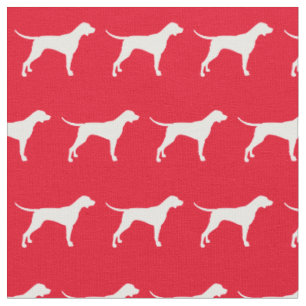 Pointer Dog Silhouette Pet Red Fabric
