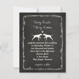 Pointer Dog Silhouettes Wedding Invitation