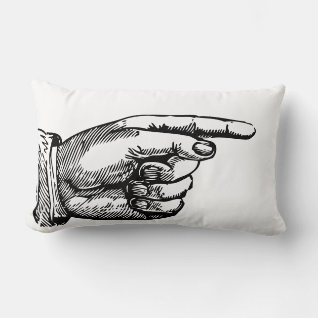 Pointer Finger Hand Pointing Unique Modern Pillow (Front)
