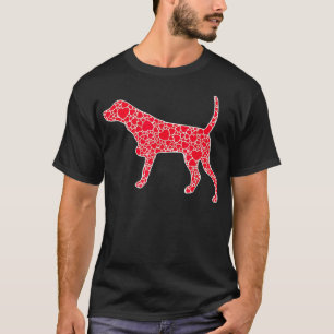 Pointer Hearts Valentine's Day Dog Pet Lover Girl  T-Shirt