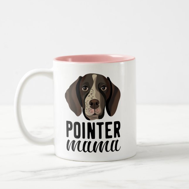Pointer Mama dog mom personalized with your photo Two-Tone Coffee Mug (Left)