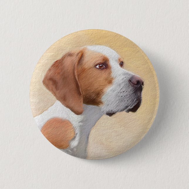 Pointer Painting - Cute Original Dog Art 6 Cm Round Badge (Front)