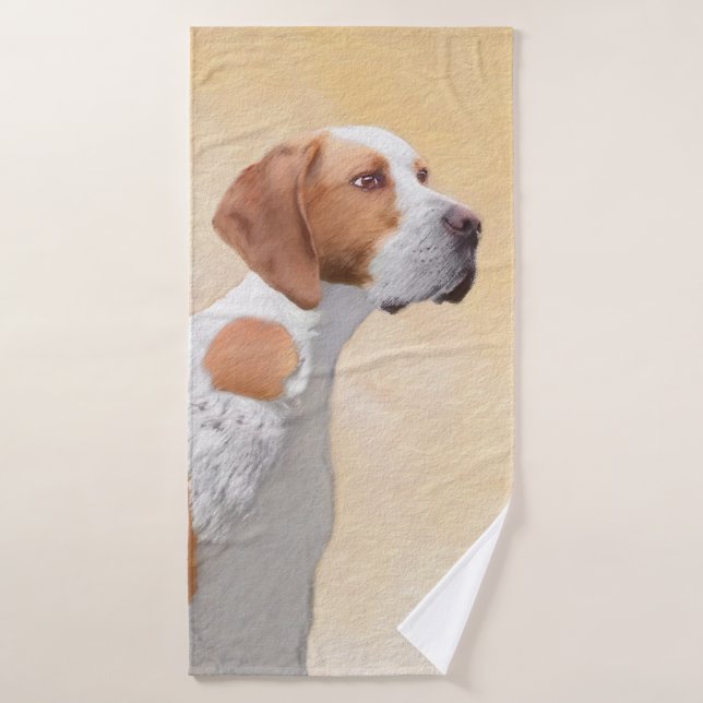 Pointer Painting - Cute Original Dog Art Bath Towel Set (Bath Towel)